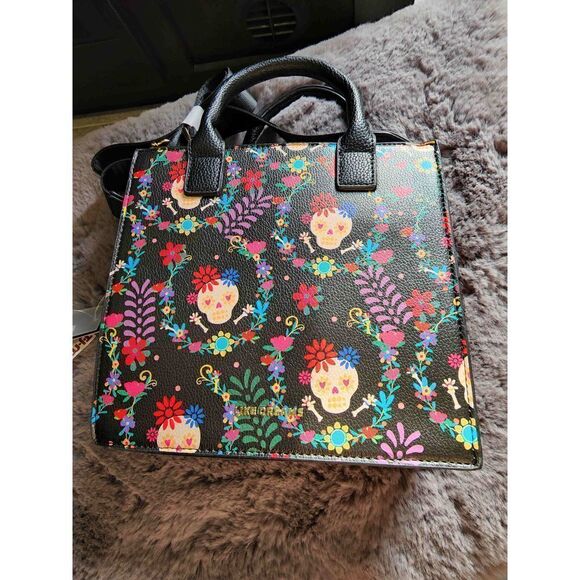 Like Dreams small Skull purse crossbody black with skulls multi color - Picture 10 of 14